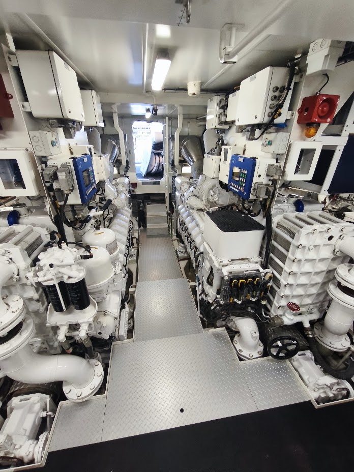 Yacht engine room under technical management